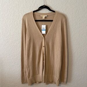 Women's Tan Cardigan Sweater